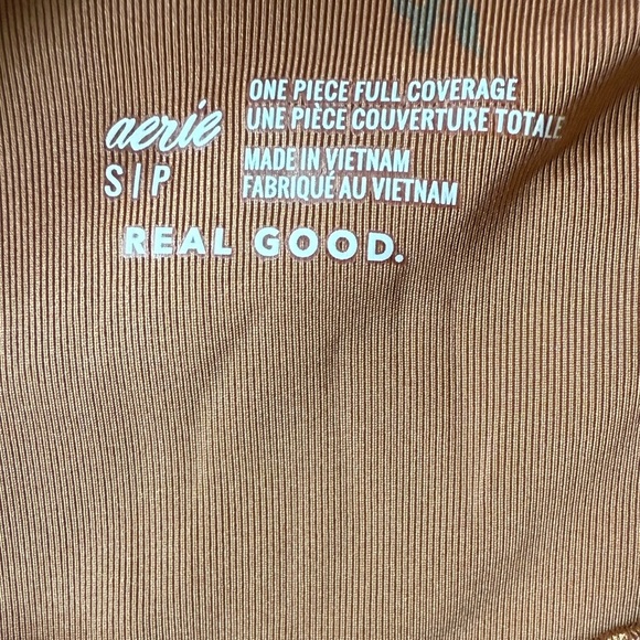 Aerie One Piece Shine Pique Wrap Swimsuit Cut Out Full Coverage Size SP NWT - Picture 9 of 12